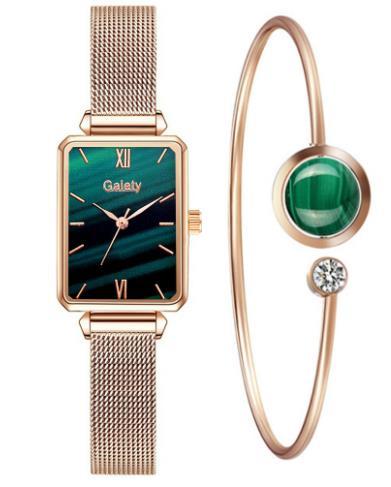 Relógio Feminino de Luxo + Brinde Bracelete Esmeralda