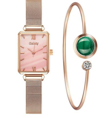 Relógio Feminino de Luxo + Brinde Bracelete Esmeralda