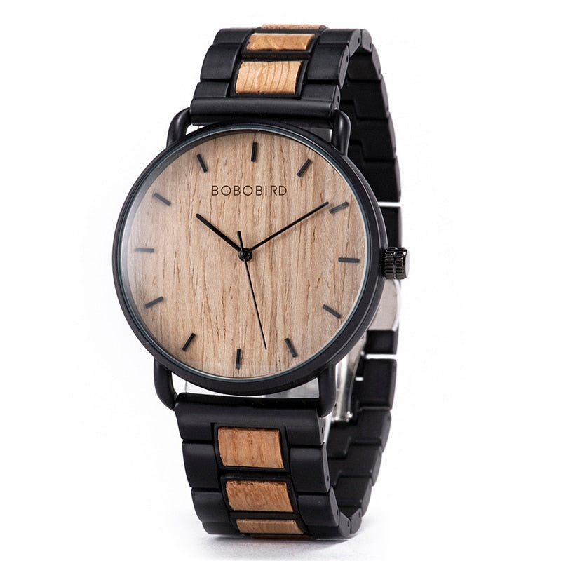 Relógio Minimalista de Madeira 43mm