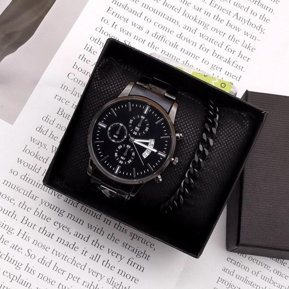 Relógio Masculino + Pulseira - Kit de Luxo