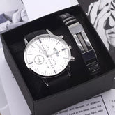 Relógio Masculino + Brinde Pulseira de Couro Floraza