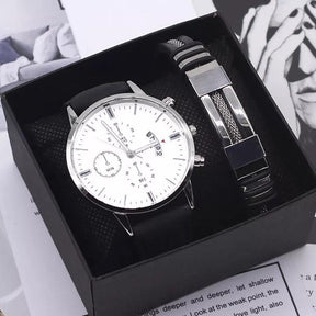 Relógio Masculino + Brinde Pulseira de Couro Floraza