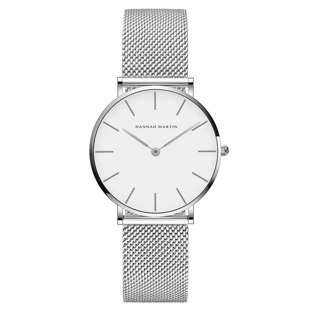Relógio Feminino Minimalista Malha de Aço
