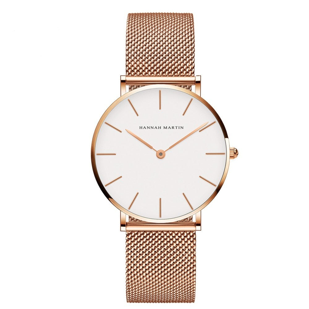 Relógio Feminino Minimalista Malha de Aço