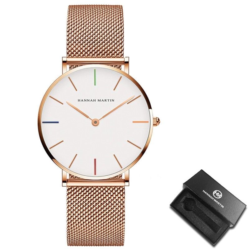 Relógio Feminino Minimalista Malha de Aço