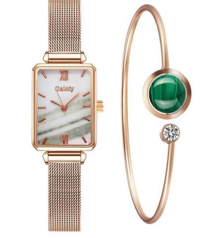 Relógio Feminino de Luxo + Brinde Bracelete Esmeralda