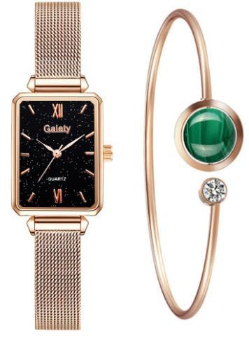 Relógio Feminino de Luxo + Brinde Bracelete Esmeralda